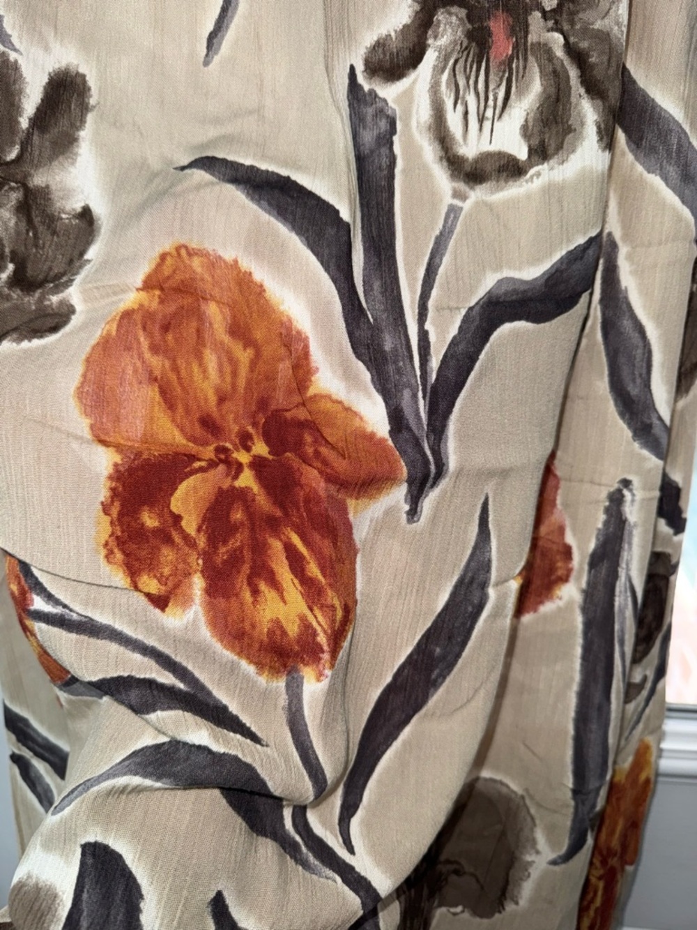 Vintage Sophisticates Floral Midi Skirt in Cream, Brown, Rust - Picture 4 of 6
